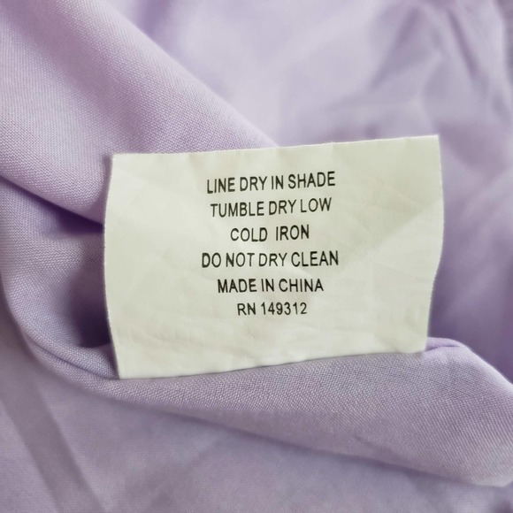 Saints + Secrets Long Sleeve Deep V Tie Front Ruffle Mini Dress, Violet, L - Picture 11 of 12